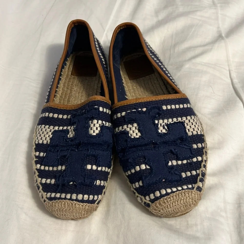 Tory Burch 7 1/2 canvas espardrille slip on - Picture 1 of 5